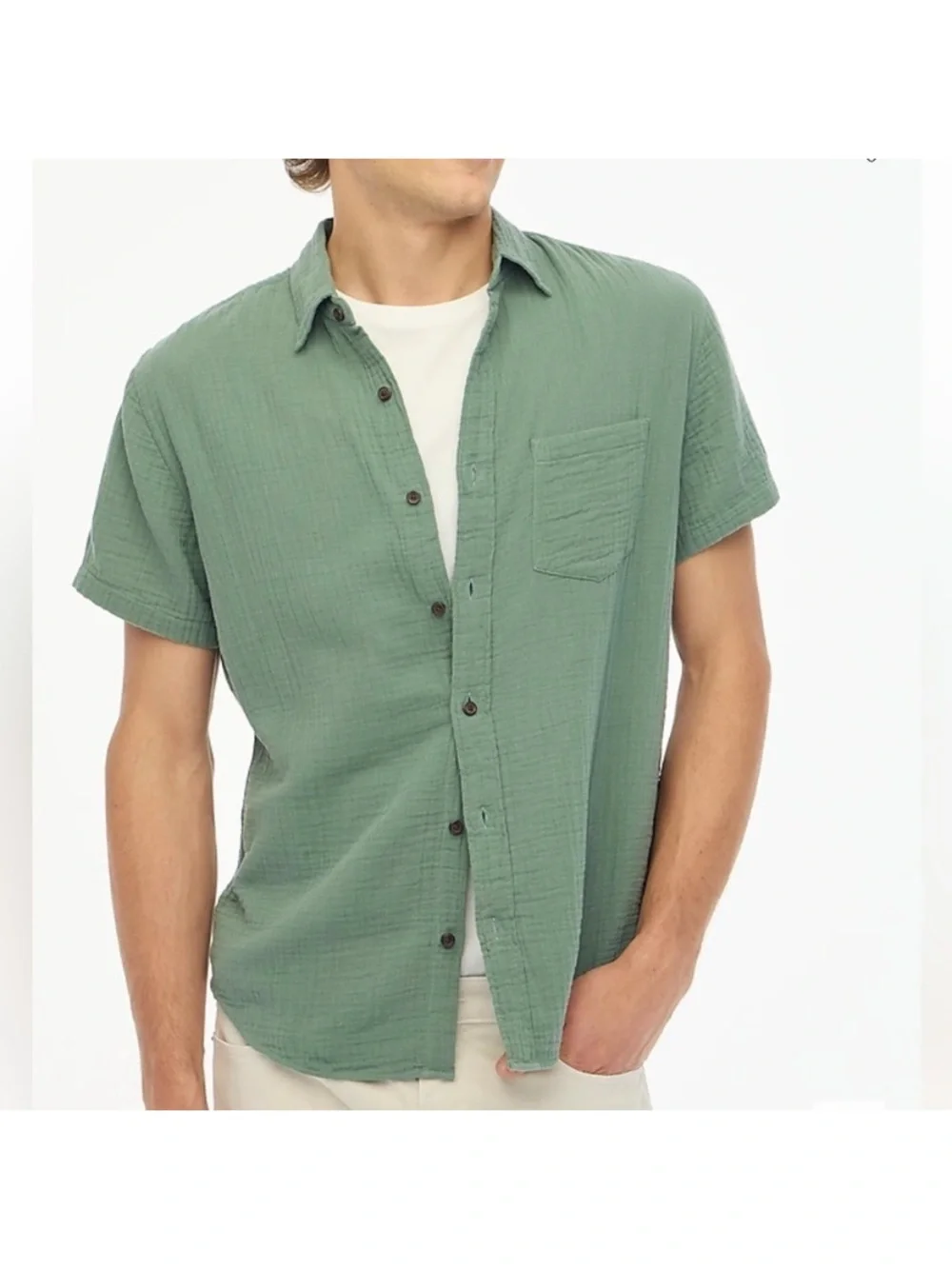J crew topiary Short-sleeve gauze shirt